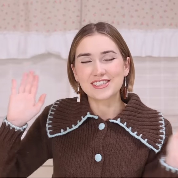 Zara | Knit Cardigan Contrast Stitching - Picture 3 of 13